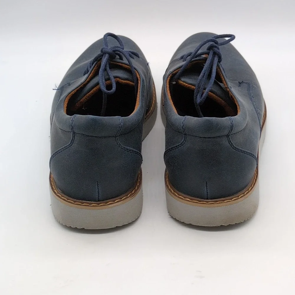 Deer Stags Shoes Mens Walkmaster Blue 10.5 Wide Leather Oxfords Memory Foam